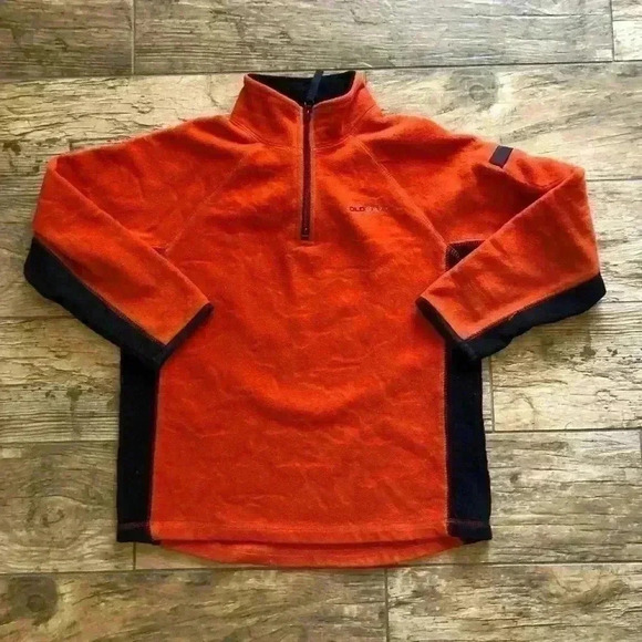 Old Navy orange front zip fleece sweater youth size 6 - Picture 1 of 4